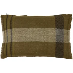 Haomy Housse de coussin 100% Lin Aalborg kaki - 40x60 cm