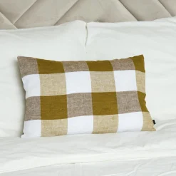 Clearance Haomy Housse de coussin 100% Lin Palma citrus - 40x60 cm