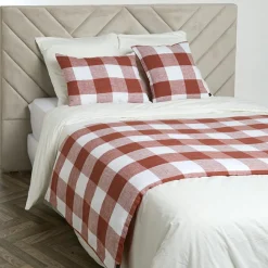 Sale Haomy Housse de coussin 100% Lin Palma brique - 45x45 cm