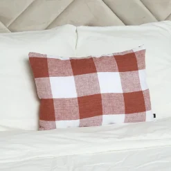 Best Haomy Housse de coussin 100% Lin Palma brique - 40x60 cm