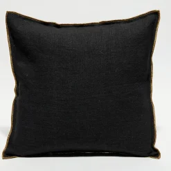Sale Apotheca Housse de coussin en lin lavé noire - 45x45 cm