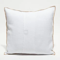 Discount Apotheca Housse de coussin en lin lavé blanche - 45x45 cm