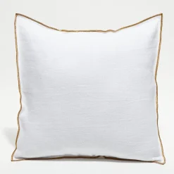 Discount Apotheca Housse de coussin en lin lavé blanche - 45x45 cm