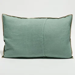 Apotheca Housse de coussin en lin lavé jade - 40x60 cm