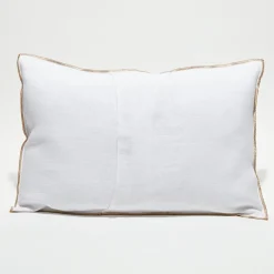 Apotheca Housse de coussin en lin lavé blanche - 40x60 cm