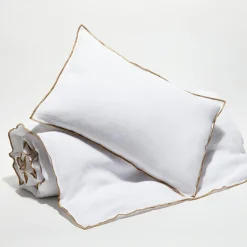 Apotheca Housse de coussin en lin lavé blanche - 40x60 cm