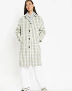 Femme Galeries Lafayette Imperméable en Coton Louis à carreaux beige