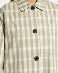 Femme Galeries Lafayette Imperméable en Coton Louis à carreaux beige