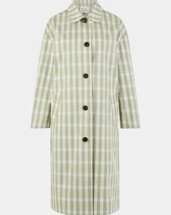 Femme Galeries Lafayette Imperméable en Coton Louis à carreaux beige