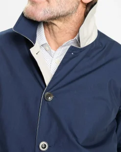 Hot Hackett London Imperméable réversible beige/ bleu