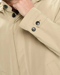 Homme Marc O'Polo Imperméable Technique à Capuche Non Doublé beige