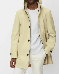 Homme Marc O'Polo Imperméable Technique à Capuche Non Doublé beige