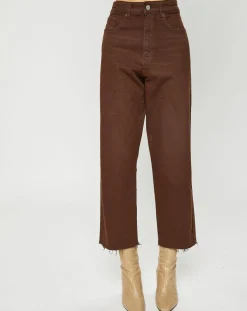 Femme Esprit Jean 7/8 délavé en coton biologique marron
