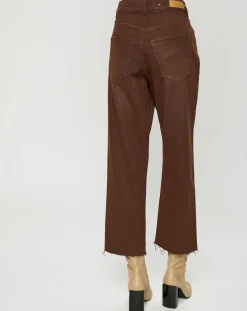 Femme Esprit Jean 7/8 délavé en coton biologique marron