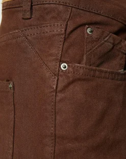 Femme Esprit Jean 7/8 délavé en coton biologique marron
