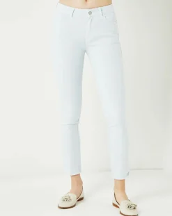 Femme Cuisse de Grenouille Jean 7/8 Enigme bleu clair