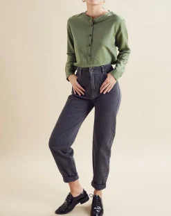 Femme Chloé Stora Jean Remi noir délavé