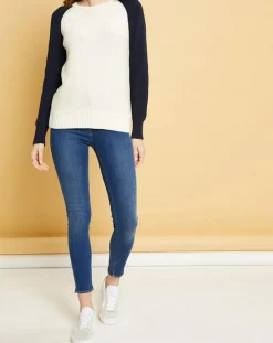 Acquaverde Jean slim Twiggy bleu foncé