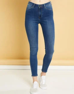 Acquaverde Jean slim Twiggy bleu foncé