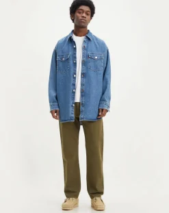 Sale Levi's® Jean 551™ Z en Coton & Chanvre Authentic Straight vert kaki