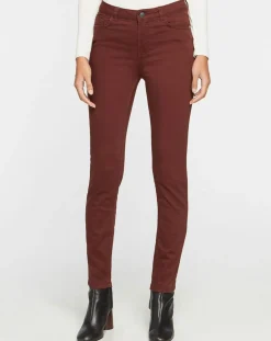 Femme Galeries Lafayette Jean ajusté Gerly en Toile de coton marron foncé