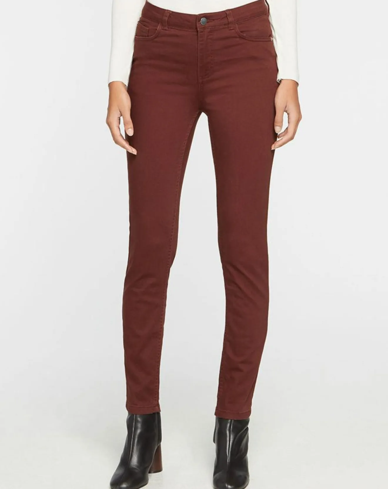 Femme Galeries Lafayette Jean ajusté Gerly en Toile de coton marron foncé