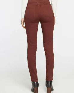 Femme Galeries Lafayette Jean ajusté Gerly en Toile de coton marron foncé