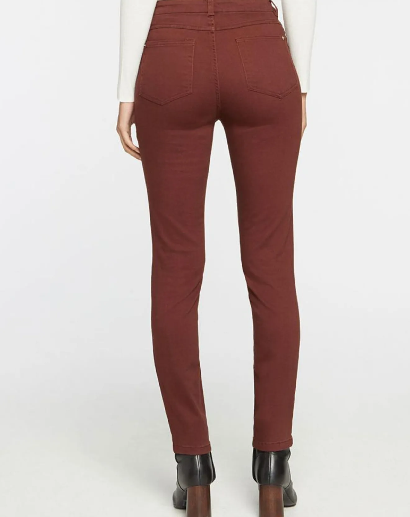 Femme Galeries Lafayette Jean ajusté Gerly en Toile de coton marron foncé