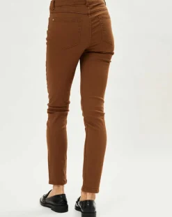 Femme Galeries Lafayette Jean ajusté Gerly en Toile de coton noisette