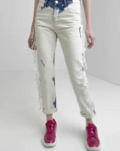 Desigual Jean Bleach blanc/bleu