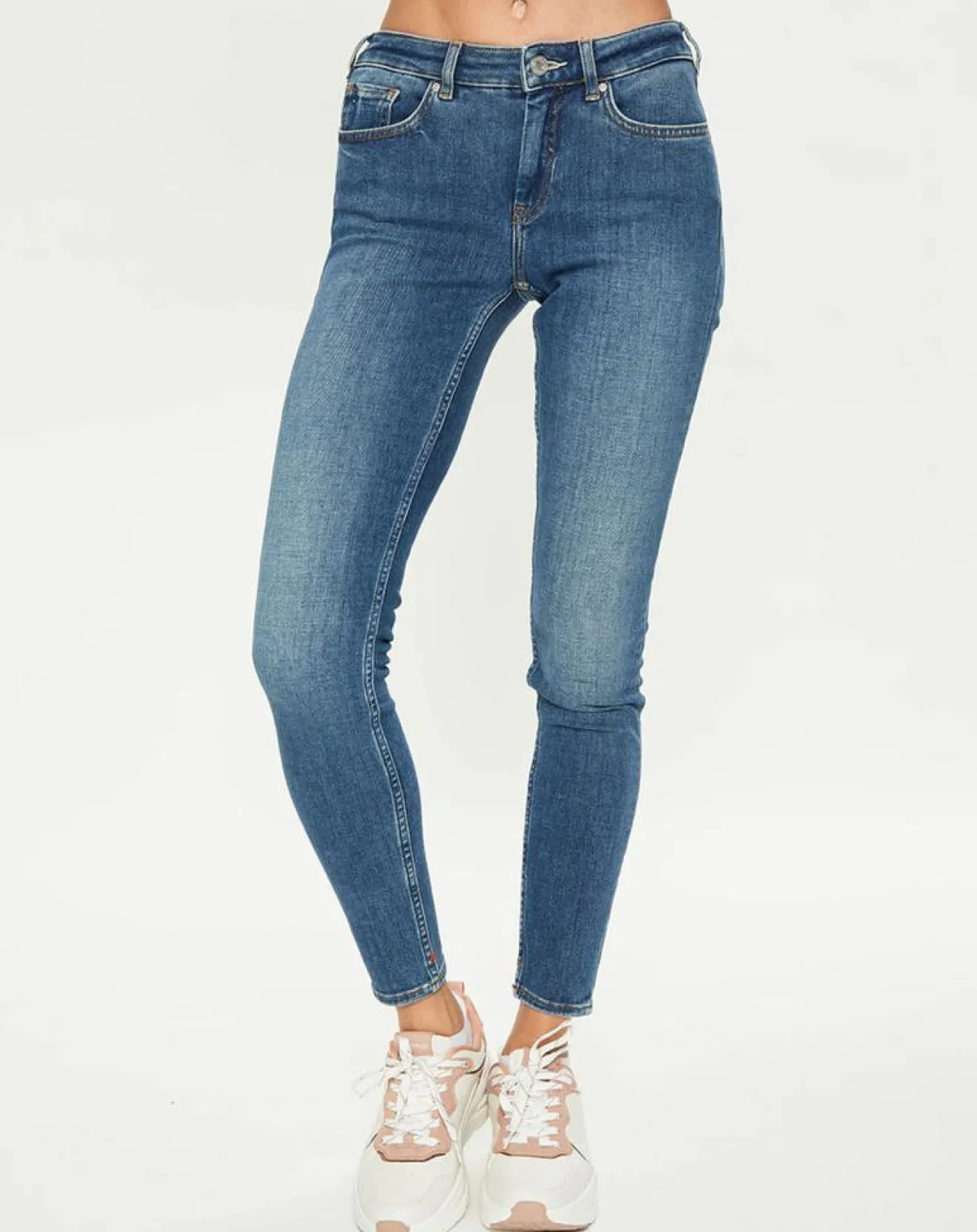 Femme Scotch & Soda Jean bohemienne taille haute Skinny bleu moyen
