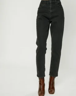 Femme Esprit Jean court authentique en coton biologique Slim gris moyen