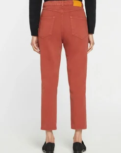 Femme Galeries Lafayette Jean délavé en Toile de coton 7/8 marron