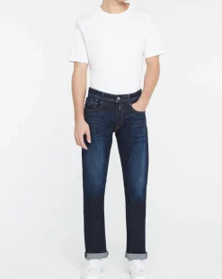 New Replay Jean droit 100% Coton Bio Pure Denim Rocco bleu foncé