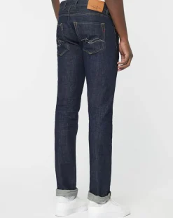 Homme Replay Jean droit Aged Eco Grover bleu brut