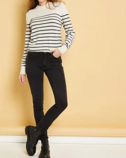 Outlet Acquaverde Jean droit Chiara noir vintage