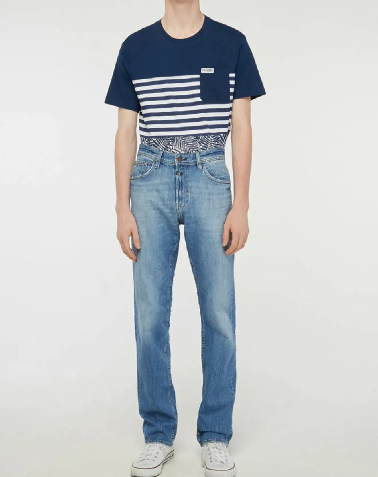 Homme Kaporal 5 Jean Droit Datte délavé bleu