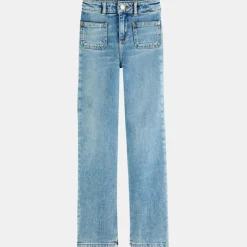 New Scotch & Soda Jean droit en Toile de coton bio bleu