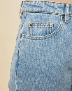Femme Chloé Stora Jean droit en Toile de coton Remi bleu