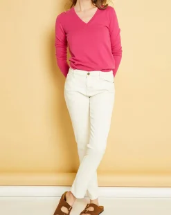 Femme Acquaverde Jean droit Gisele sable blanc