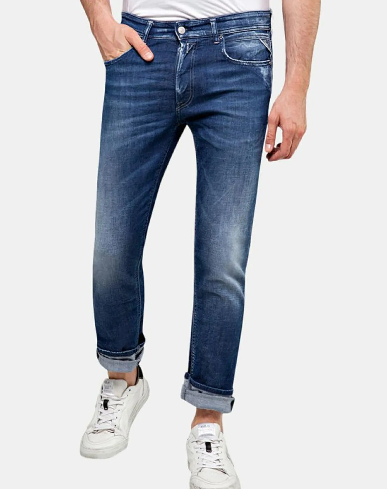 Homme Replay Jean Droit Grover bleu foncé