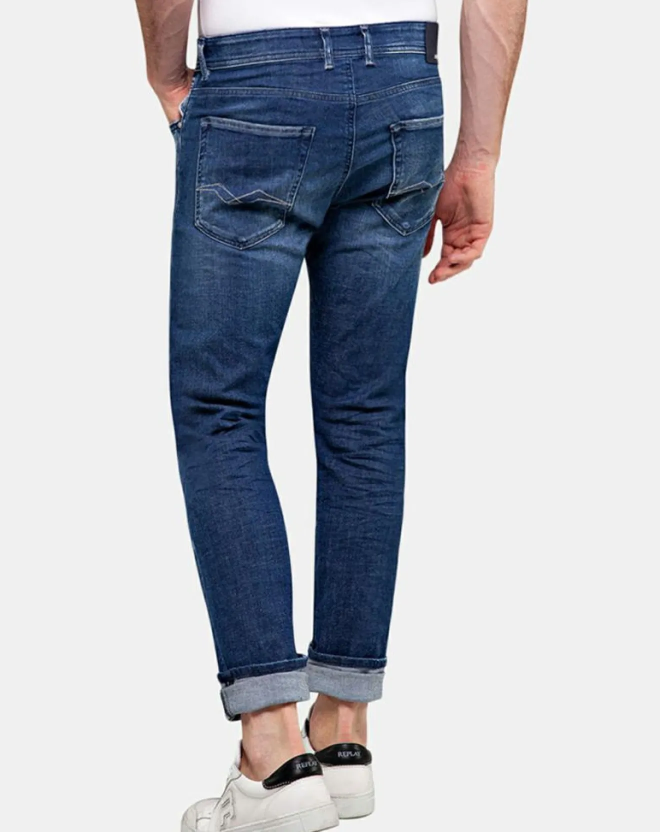 Homme Replay Jean Droit Grover bleu foncé