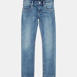 Online Scotch & Soda Jean droit Tiger en Toile de coton délavé bleu