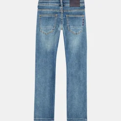 Online Scotch & Soda Jean droit Tiger en Toile de coton délavé bleu