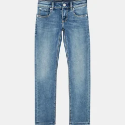 Online Scotch & Soda Jean droit Tiger en Toile de coton délavé bleu