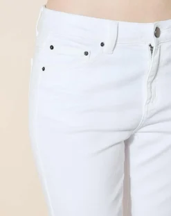 Femme Galeries Lafayette Jean en Coton Bio Lslim blanc