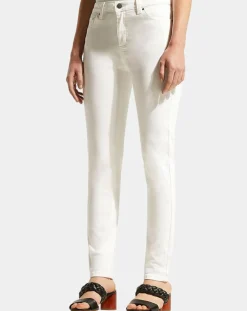 Femme Galeries Lafayette Jean en Coton Bio Lslim blanc
