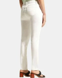 Femme Galeries Lafayette Jean en Coton Bio Lslim blanc