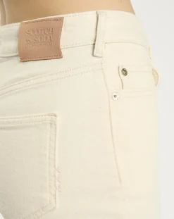Femme Scotch & Soda Jean en Coton Bio mélangé Flare The Kick Cropped écru
