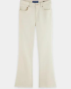 Femme Scotch & Soda Jean en Coton Bio mélangé Flare The Kick Cropped écru
